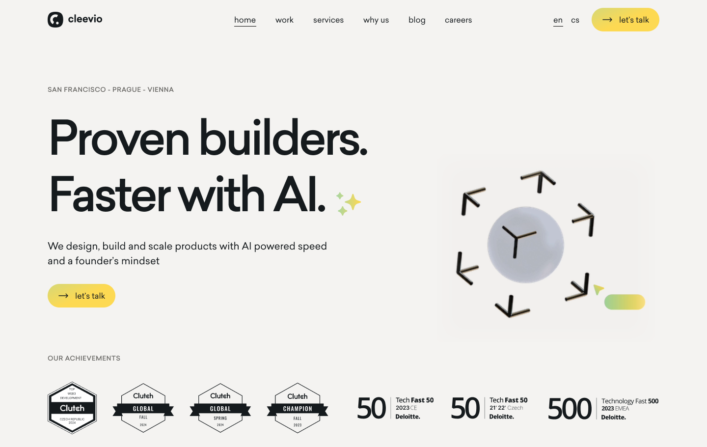 Cleevio homepage design